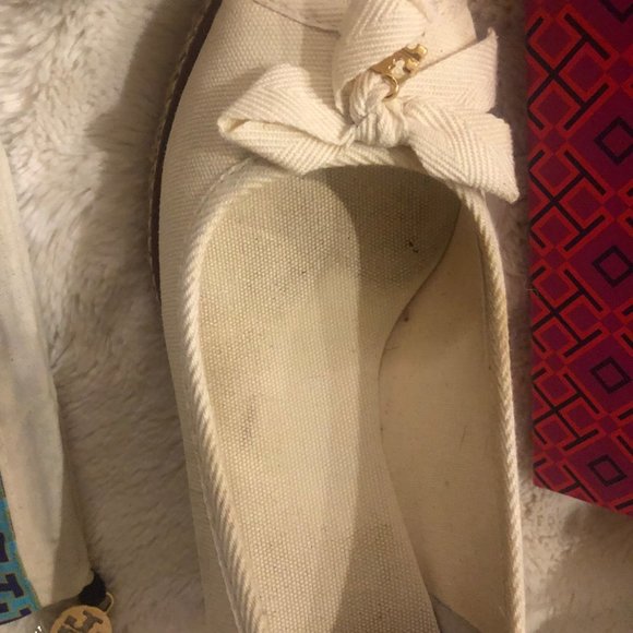 Tory Burch Ivory Canvas Espadrille Wedges - Picture 4 of 6